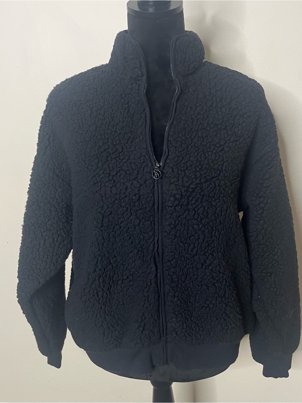 Victoria's Secret Women’s Black Plush Full Zip Teddy Sherpa Jacket Sz M